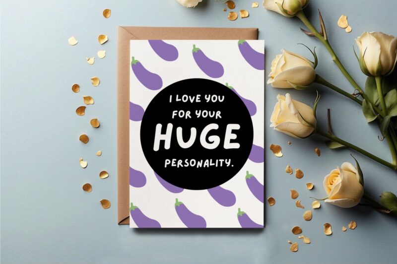 Boyfriend Birthday Card, Funny Rude Greetings Card For Him. Huge Personality Card. Perfect For Husband, Partner, Lover. Personalised Message