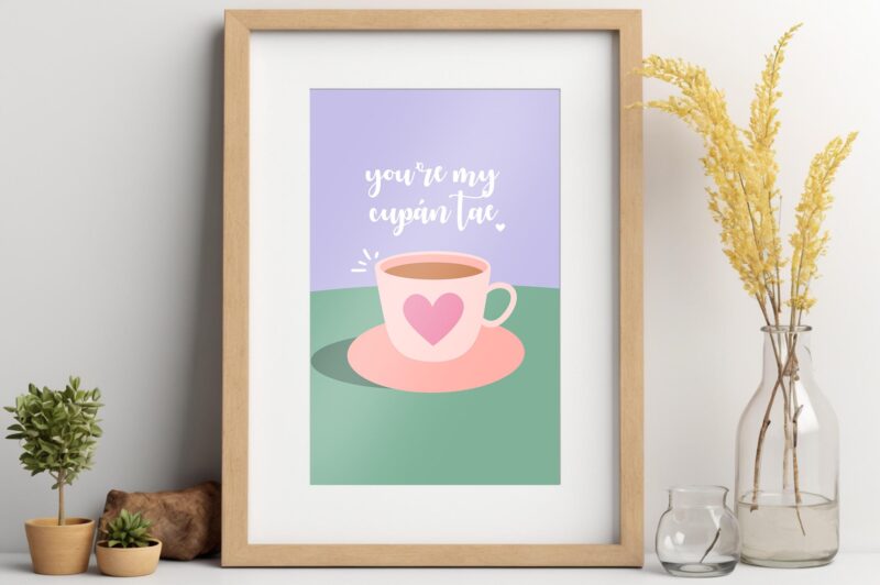 Irish Home Decor Print - You're My Cupán Tae Print. Irish Print, Ireland Print, Irish Wall Art, Tea Wall Art, Gaelic Print, Ireland Art