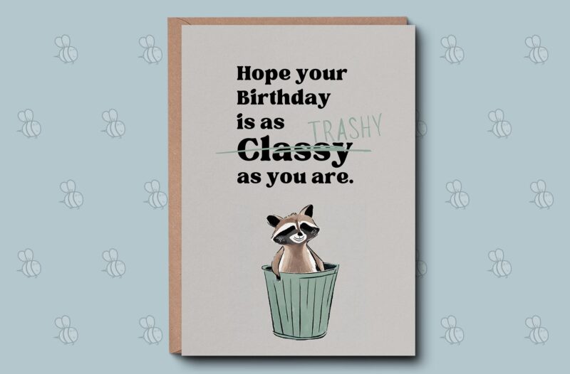 Party Animal Card For Him - Happy Birthday Trashy Card. Birthday Card For Him, Birthday Gifts, Birthday Card For A Friend, For A Mate.