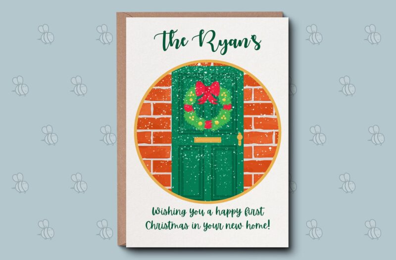 Personalised First Christmas In Your new Home Card. Christmas Card For The Family. 1st Christmas In New House, Christmas Card For You All.