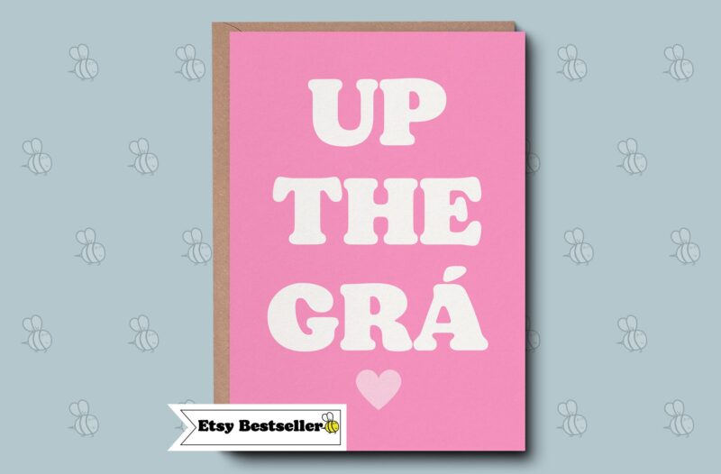 Grá Irish Love Celebration Greetings Card - Wedding Engagement Anniversary Card. Perfect for Valentines. Personalised for someone special.