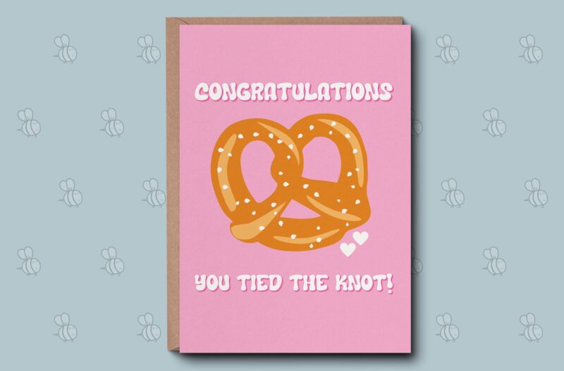 Wedding Card - Congratulations on tying the knot. Newly Married Couple Greeting Card - Congratulations Wedding Card