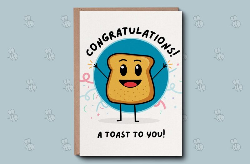 Toast to You Card - Funny Congratulations Card, Perfect for Celebrating Achievements, Unique Well Done Gift